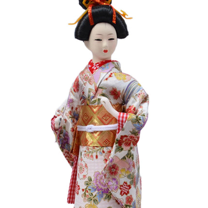 12in Japanese Kimono Geisha Doll Desk Statue Gift Home Asian Kabuki Figurine Style C