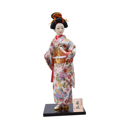 12in Japanese Kimono Geisha Doll Desk Statue Gift Home Asian Kabuki Figurine Style C