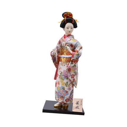 12in Japanese Kimono Geisha Doll Desk Statue Gift Home Asian Kabuki Figurine Style C