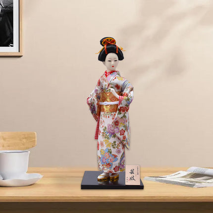 12in Japanese Kimono Geisha Doll Desk Statue Gift Home Asian Kabuki Figurine Style C
