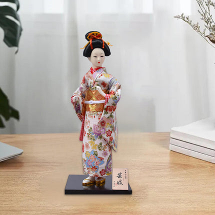 12in Japanese Kimono Geisha Doll Desk Statue Gift Home Asian Kabuki Figurine Style C