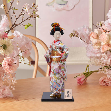 12in Japanese Kimono Geisha Doll Desk Statue Gift Home Asian Kabuki Figurine Style C
