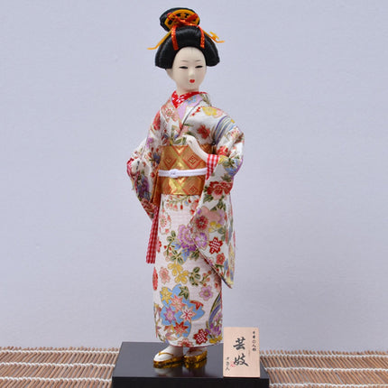12in Japanese Kimono Geisha Doll Desk Statue Gift Home Asian Kabuki Figurine Style C