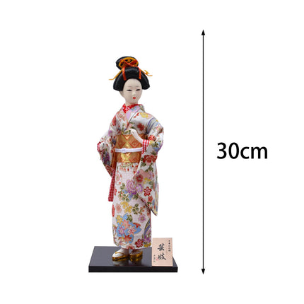 12in Japanese Kimono Geisha Doll Desk Statue Gift Home Asian Kabuki Figurine Style C