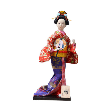 12in Japanese Kimono Geisha Doll Desk Statue Gift Home Asian Kabuki Figurine Style D