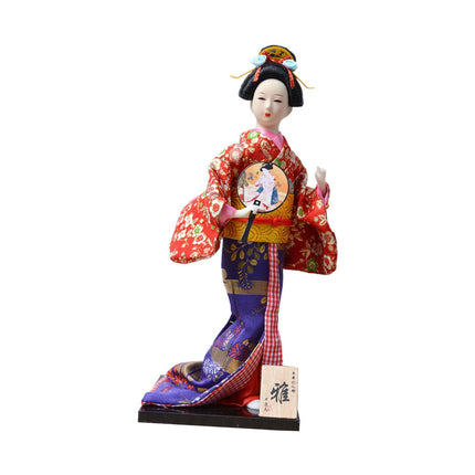 12in Japanese Kimono Geisha Doll Desk Statue Gift Home Asian Kabuki Figurine Style D