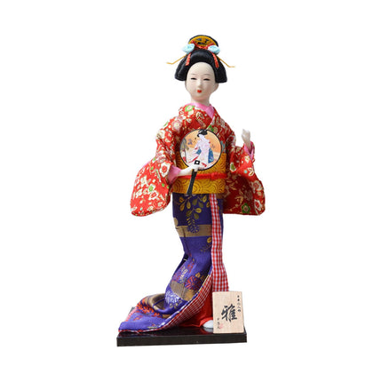 12in Japanese Kimono Geisha Doll Desk Statue Gift Home Asian Kabuki Figurine Style D