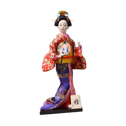 12in Japanese Kimono Geisha Doll Desk Statue Gift Home Asian Kabuki Figurine Style D