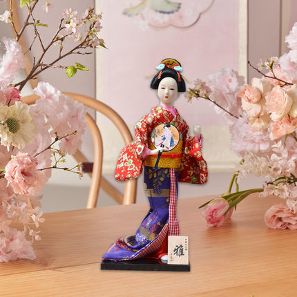 12in Japanese Kimono Geisha Doll Desk Statue Gift Home Asian Kabuki Figurine Style D