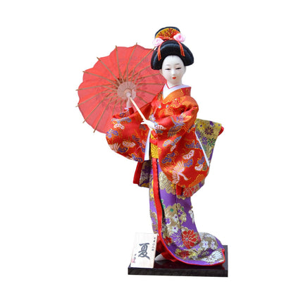 12in Japanese Kimono Geisha Doll Desk Statue Gift Home Asian Kabuki Figurine Style E