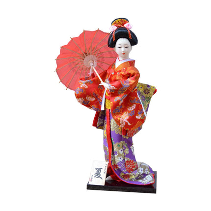 12in Japanese Kimono Geisha Doll Desk Statue Gift Home Asian Kabuki Figurine Style E