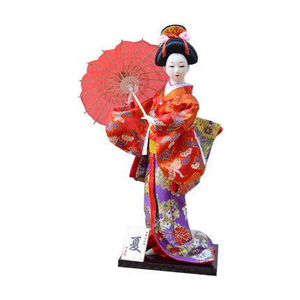 12in Japanese Kimono Geisha Doll Desk Statue Gift Home Asian Kabuki Figurine Style E
