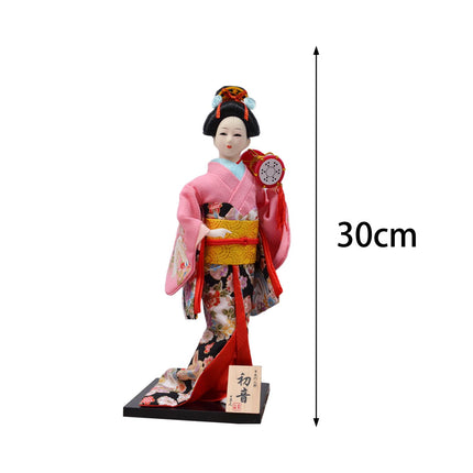12in Japanese Kimono Geisha Doll Desk Statue Gift Home Asian Kabuki Figurine Style F