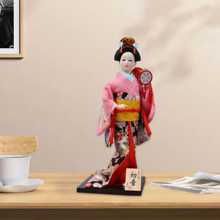12in Japanese Kimono Geisha Doll Desk Statue Gift Home Asian Kabuki Figurine Style F