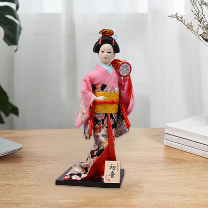 12in Japanese Kimono Geisha Doll Desk Statue Gift Home Asian Kabuki Figurine Style F
