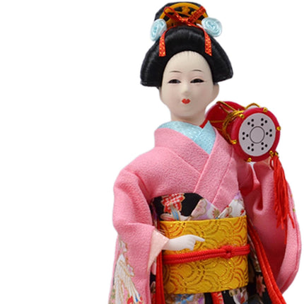 12in Japanese Kimono Geisha Doll Desk Statue Gift Home Asian Kabuki Figurine Style F