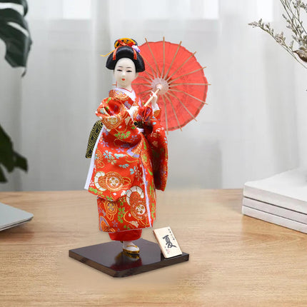 12in Japanese Kimono Geisha Doll Desk Statue Gift Home Asian Kabuki Figurine Style G