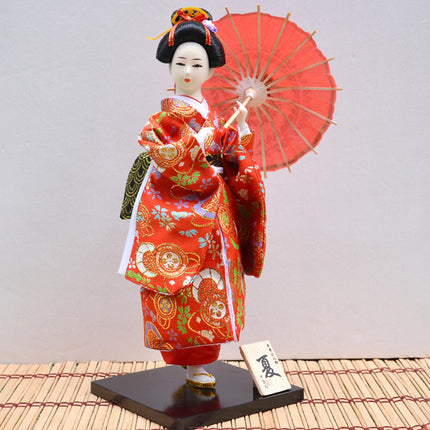 12in Japanese Kimono Geisha Doll Desk Statue Gift Home Asian Kabuki Figurine Style G