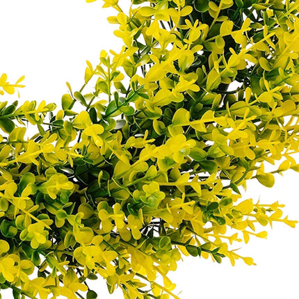 35cm Artificial Yellow Eucalyptus Leaves Wreath Lifelike for Home Door Decor