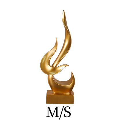 Abstract Flame Statue Sculpture Ornament for Cabinet Shelf Bookshelf Cabinet M