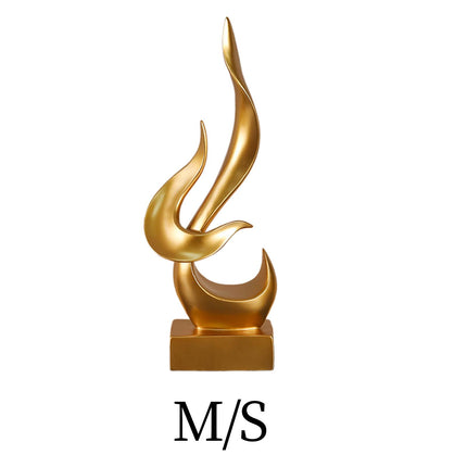Abstract Flame Statue Sculpture Ornament for Cabinet Shelf Bookshelf Cabinet M