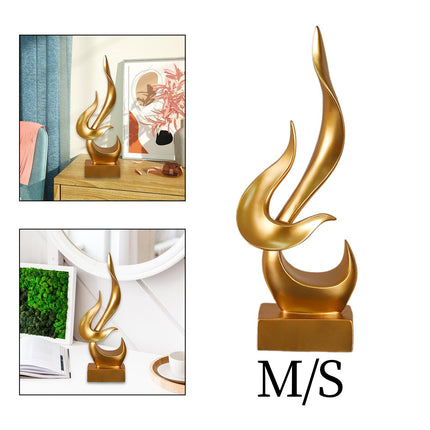 Abstract Flame Statue Sculpture Ornament for Cabinet Shelf Bookshelf Cabinet M