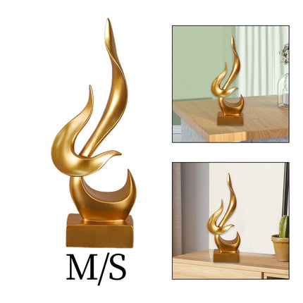 Abstract Flame Statue Sculpture Ornament for Cabinet Shelf Bookshelf Cabinet M