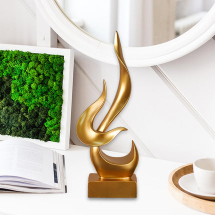 Abstract Flame Statue Sculpture Ornament for Cabinet Shelf Bookshelf Cabinet M