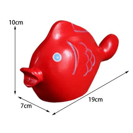2 Pieces Red Fish Sculpture Tabletop Centerpieces Household Wood Fish Statue
