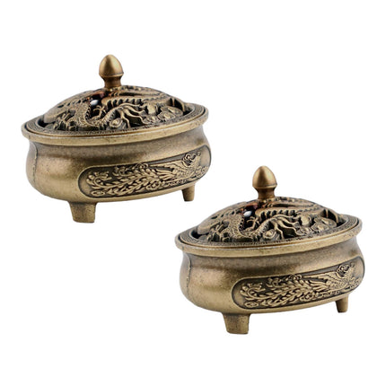 2 Pieces Chinese Mini Incense Burner Pot Incense Holder for Yoga Room Sturdy