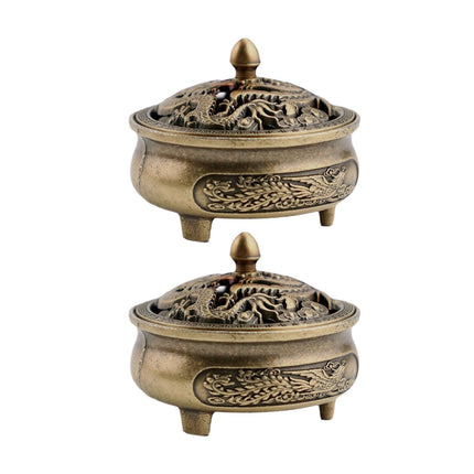 2 Pieces Chinese Mini Incense Burner Pot Incense Holder for Yoga Room Sturdy