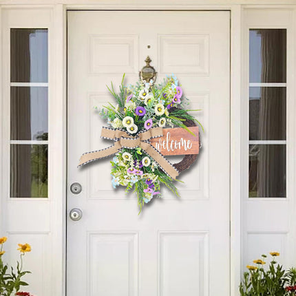 43cm Artificial Daisy Flower Wreath Handmade Lifelike for Table Centerpieces