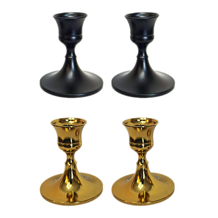 2.5x3inch Metal Taper Candle Holder Table Ornament for Living Room Accessory Black