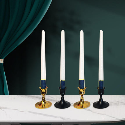 2.5x3inch Metal Taper Candle Holder Table Ornament for Living Room Accessory Black
