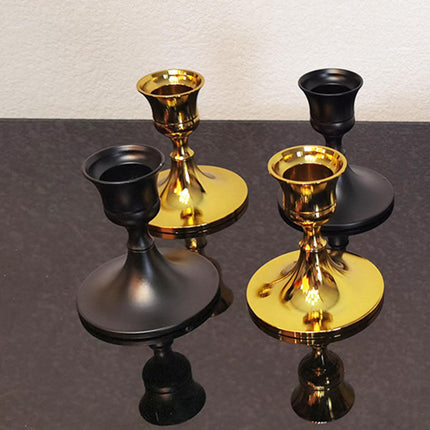 2.5x3inch Metal Taper Candle Holder Table Ornament for Living Room Accessory Black