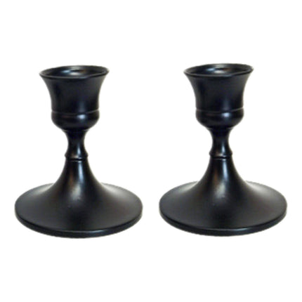 2.5x3inch Metal Taper Candle Holder Table Ornament for Living Room Accessory Black