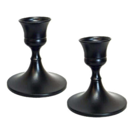 2.5x3inch Metal Taper Candle Holder Table Ornament for Living Room Accessory Black