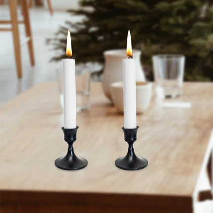 2.5x3inch Metal Taper Candle Holder Table Ornament for Living Room Accessory Black