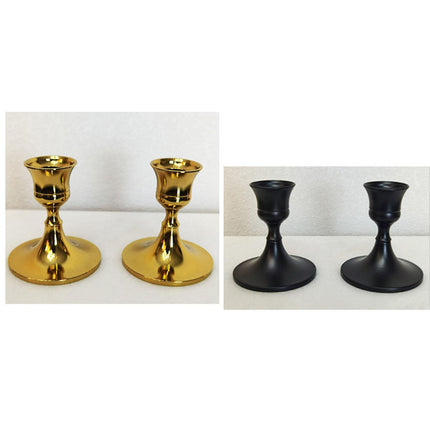 2.5x3inch Metal Taper Candle Holder Table Ornament for Living Room Accessory Golden