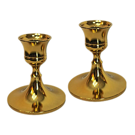 2.5x3inch Metal Taper Candle Holder Table Ornament for Living Room Accessory Golden