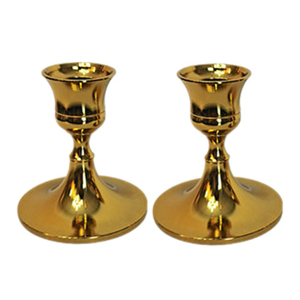 2.5x3inch Metal Taper Candle Holder Table Ornament for Living Room Accessory Golden