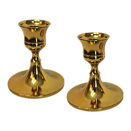 2.5x3inch Metal Taper Candle Holder Table Ornament for Living Room Accessory Golden