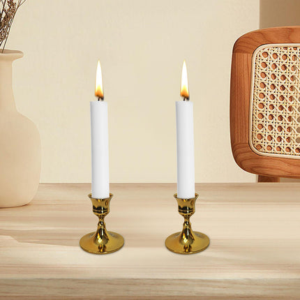 2.5x3inch Metal Taper Candle Holder Table Ornament for Living Room Accessory Golden
