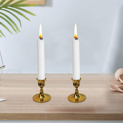 2.5x3inch Metal Taper Candle Holder Table Ornament for Living Room Accessory Golden