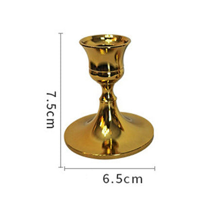 2.5x3inch Metal Taper Candle Holder Table Ornament for Living Room Accessory Golden
