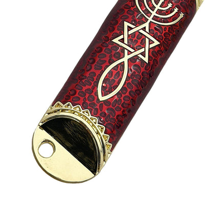 4.1inch Jewish Mezuzah Case Cover Door Ornament for Welcoming and Protection Red