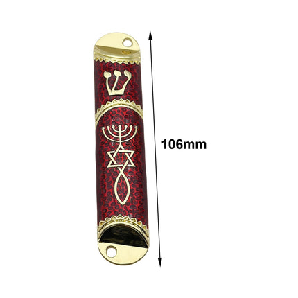 4.1inch Jewish Mezuzah Case Cover Door Ornament for Welcoming and Protection Red
