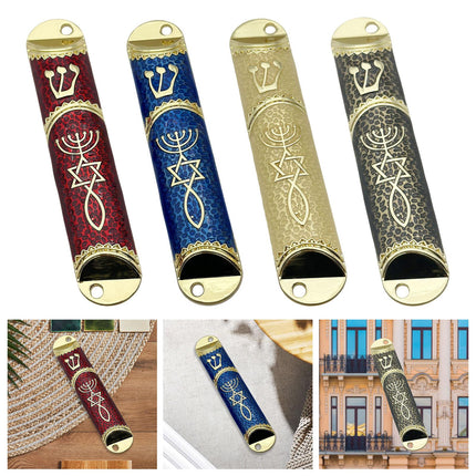 4.1inch Jewish Mezuzah Case Cover Door Ornament for Welcoming and Protection Red