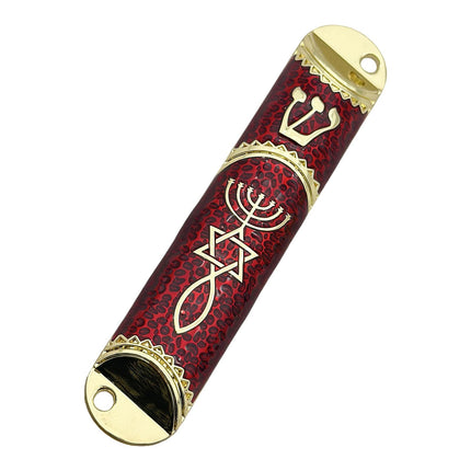 4.1inch Jewish Mezuzah Case Cover Door Ornament for Welcoming and Protection Red
