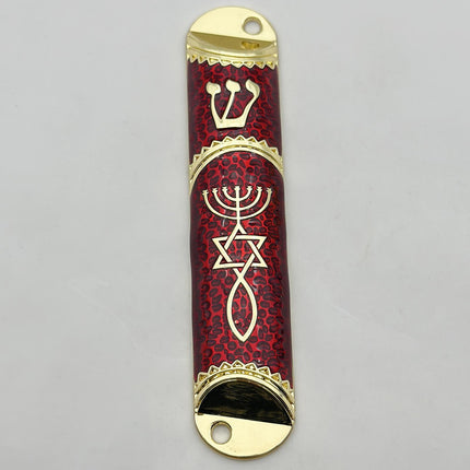 4.1inch Jewish Mezuzah Case Cover Door Ornament for Welcoming and Protection Red